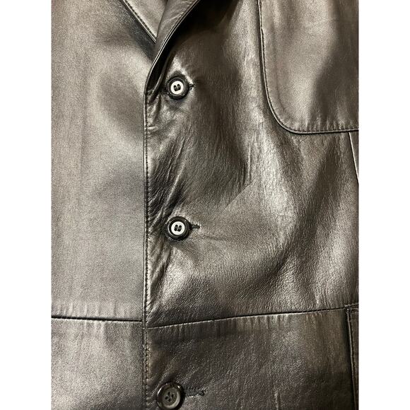 Creations De Cuir Andre Leather Garments Vintage Black Coat Size 50 Men’s - Picture 7 of 9